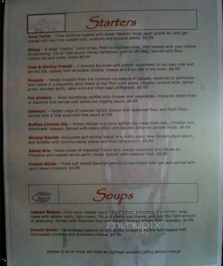 Silks Restaurant - Havre de Grace, MD menu_pic