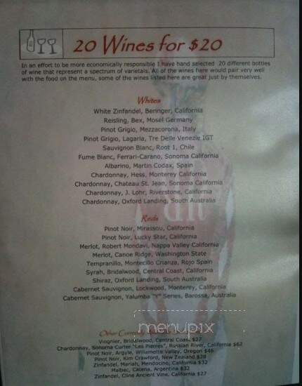 Silks Restaurant - Havre de Grace, MD menu_pic