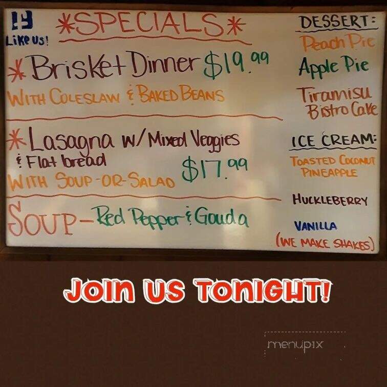 Bozeman Trail Steakhouse - Buffalo, WY menu_pic
