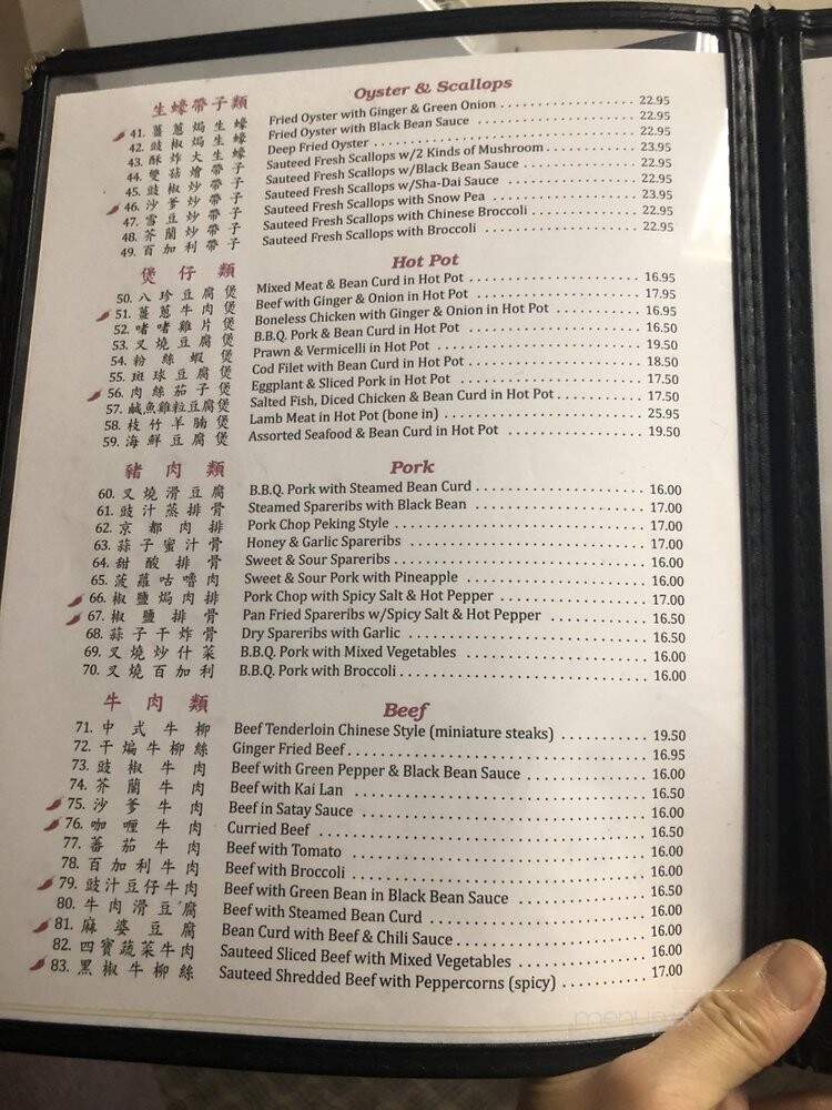 Double One Chinese Restaurant - Burnaby, BC menu_pic