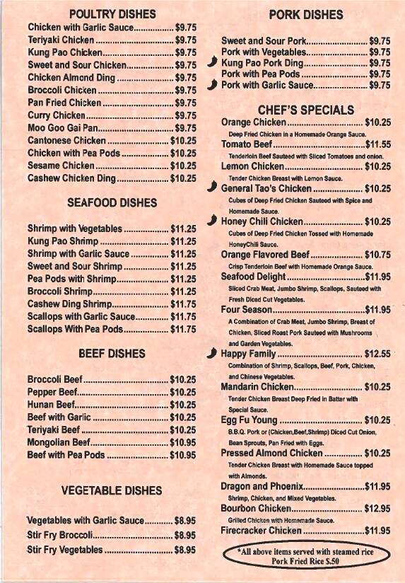 New China House Restaurant - Gooding, ID menu_pic