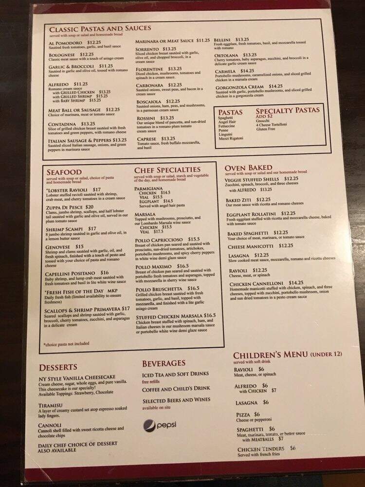 Sorrento Pizzeria & Italian - Statesville, NC menu_pic
