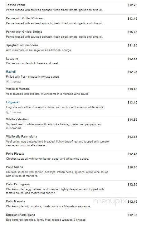 Ariana's Ristorante Italiano - North Wales, PA menu_pic