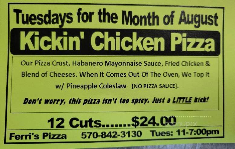Ferri's Pizza - Moscow, PA menu_pic