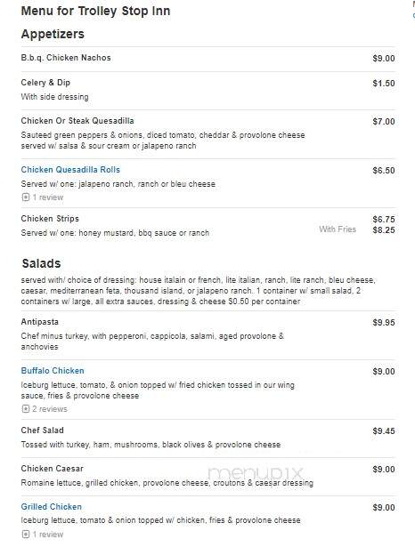 Trolley Stop Inn - Bethel Park, PA menu_pic