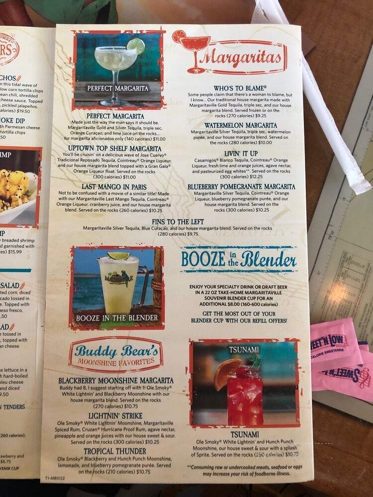 Jimmy Buffett's Margaritaville - Myrtle Beach, SC menu_pic