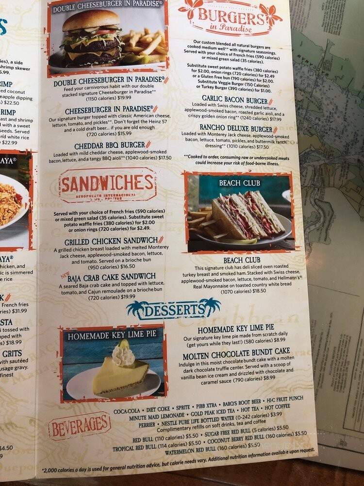 Jimmy Buffett's Margaritaville - Myrtle Beach, SC menu_pic