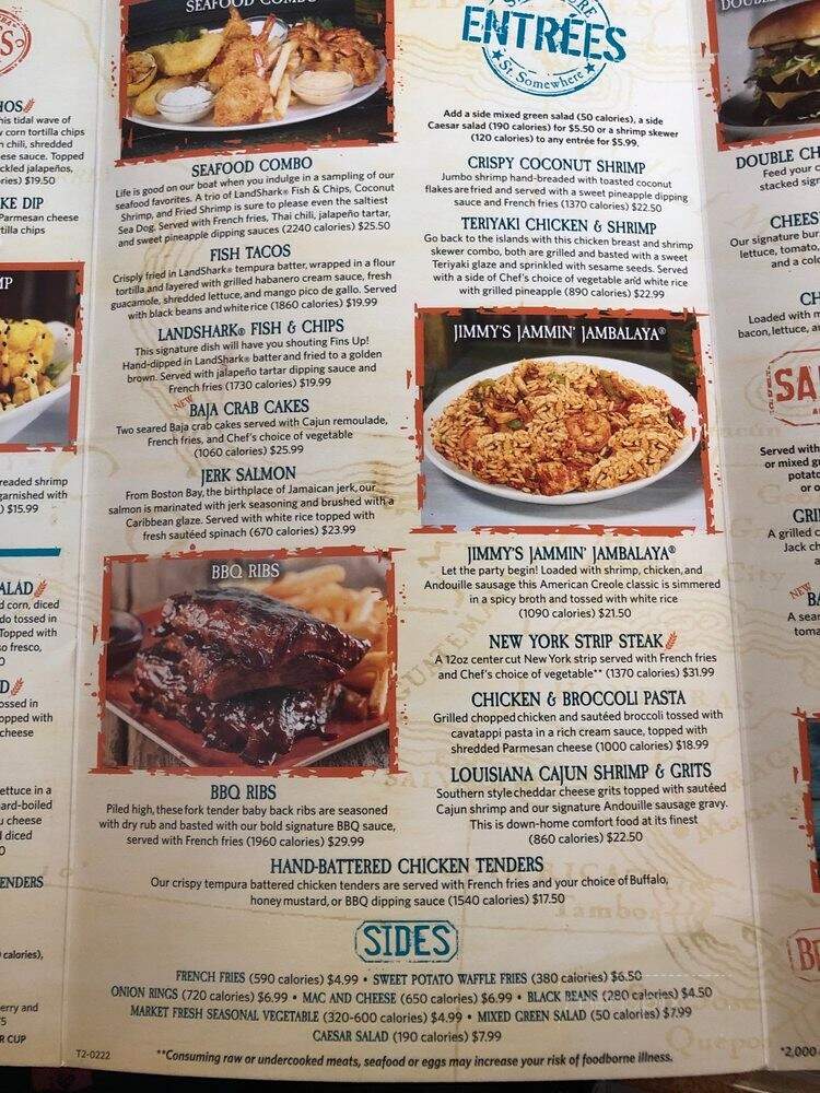 Jimmy Buffett's Margaritaville - Myrtle Beach, SC menu_pic