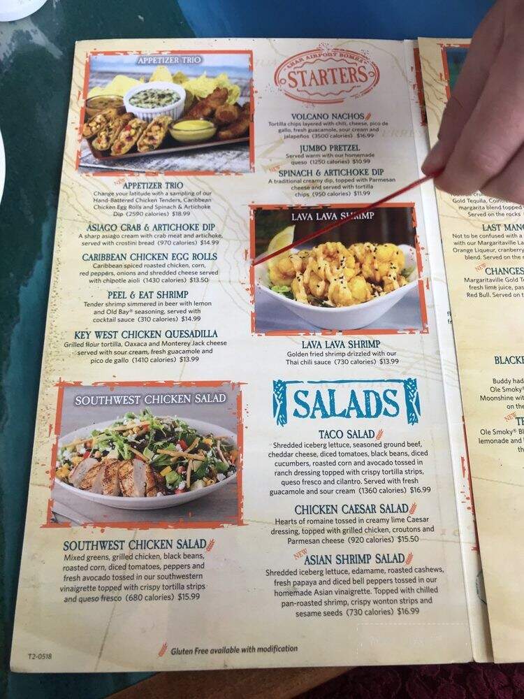 Jimmy Buffett's Margaritaville - Myrtle Beach, SC menu_pic