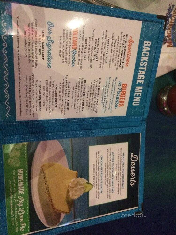 Jimmy Buffett's Margaritaville - Myrtle Beach, SC menu_pic