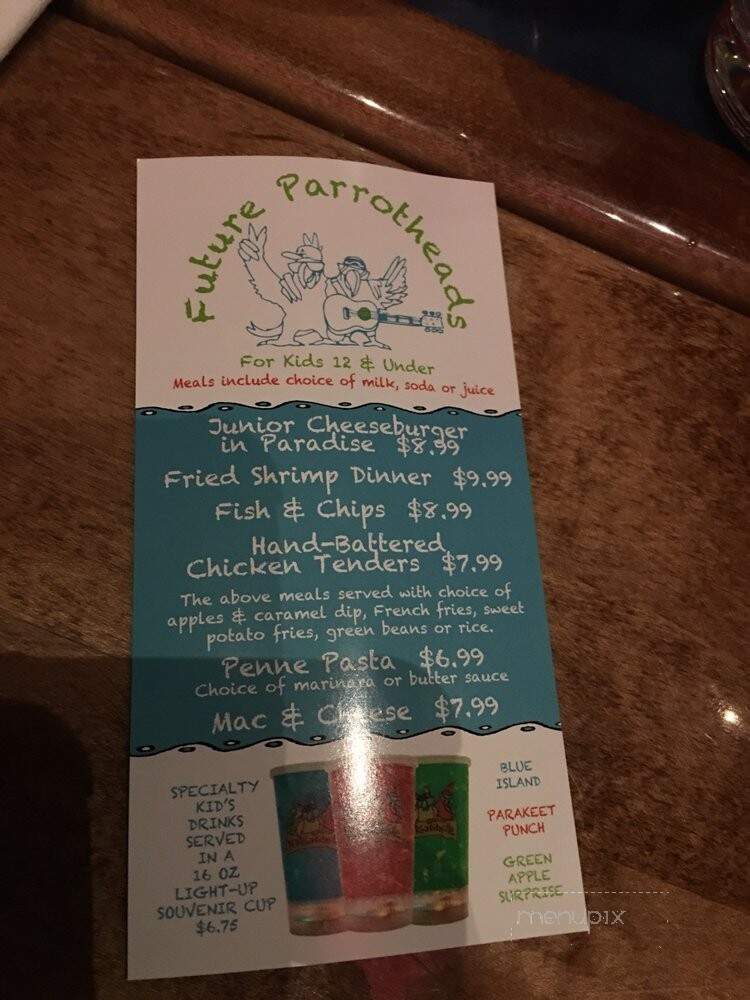 Jimmy Buffett's Margaritaville - Myrtle Beach, SC menu_pic