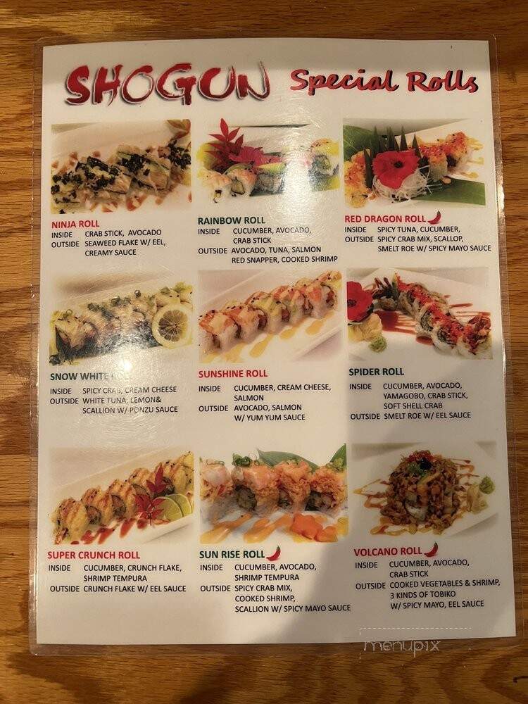 Shogun Japanese Steak & Sushi - Brentwood, TN menu_pic