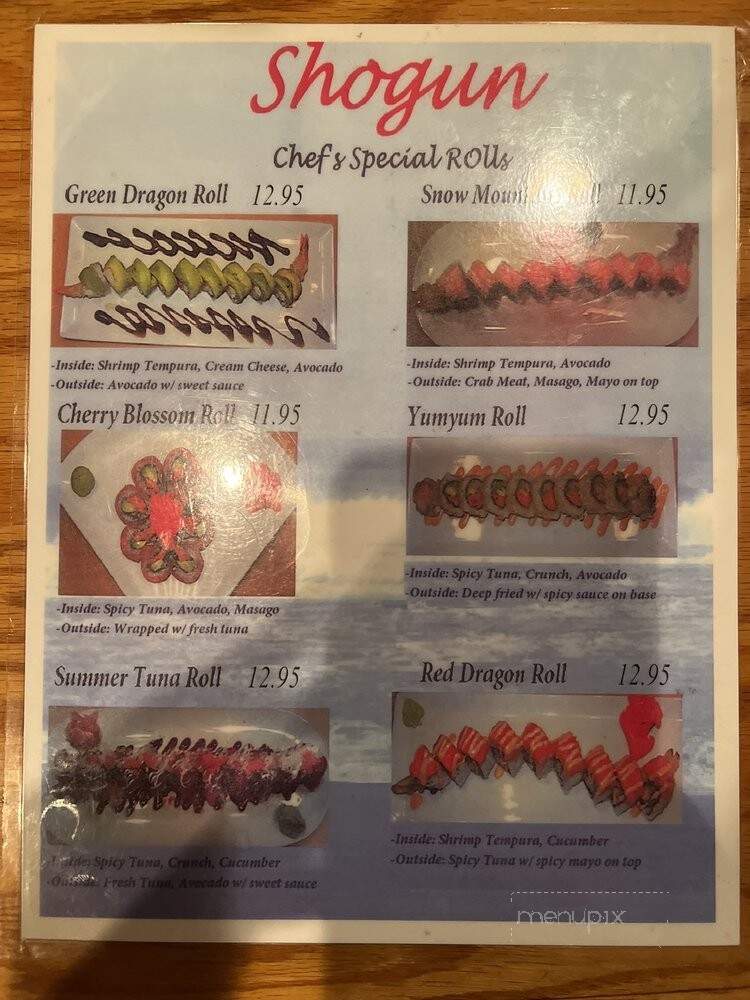Shogun Japanese Steak & Sushi - Brentwood, TN menu_pic