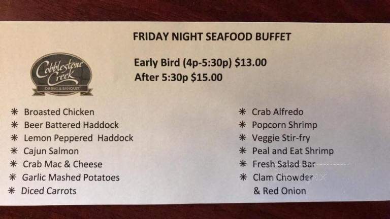 Cobblestone Creek - Brillion, WI menu_pic
