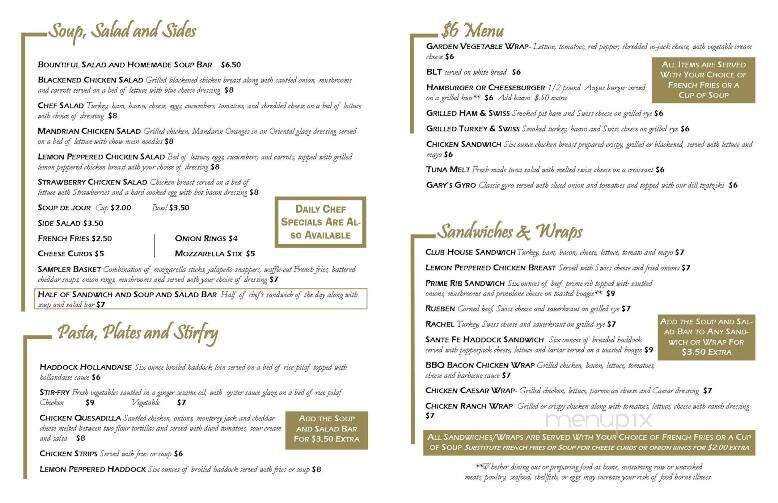 Cobblestone Creek - Brillion, WI menu_pic