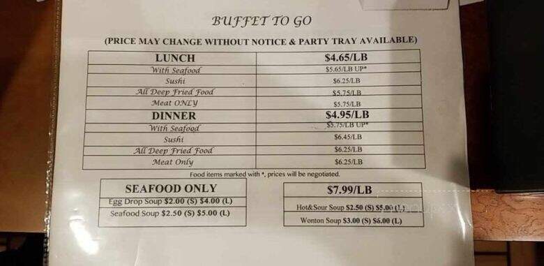 China Wall Buffet - Concord, CA menu_pic