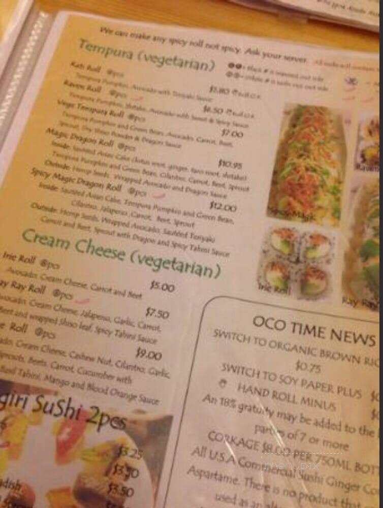 Oco Time - Ukiah, CA menu_pic
