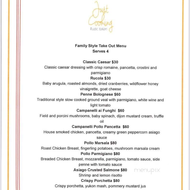 Just Cooking - Lincoln, ON menu_pic