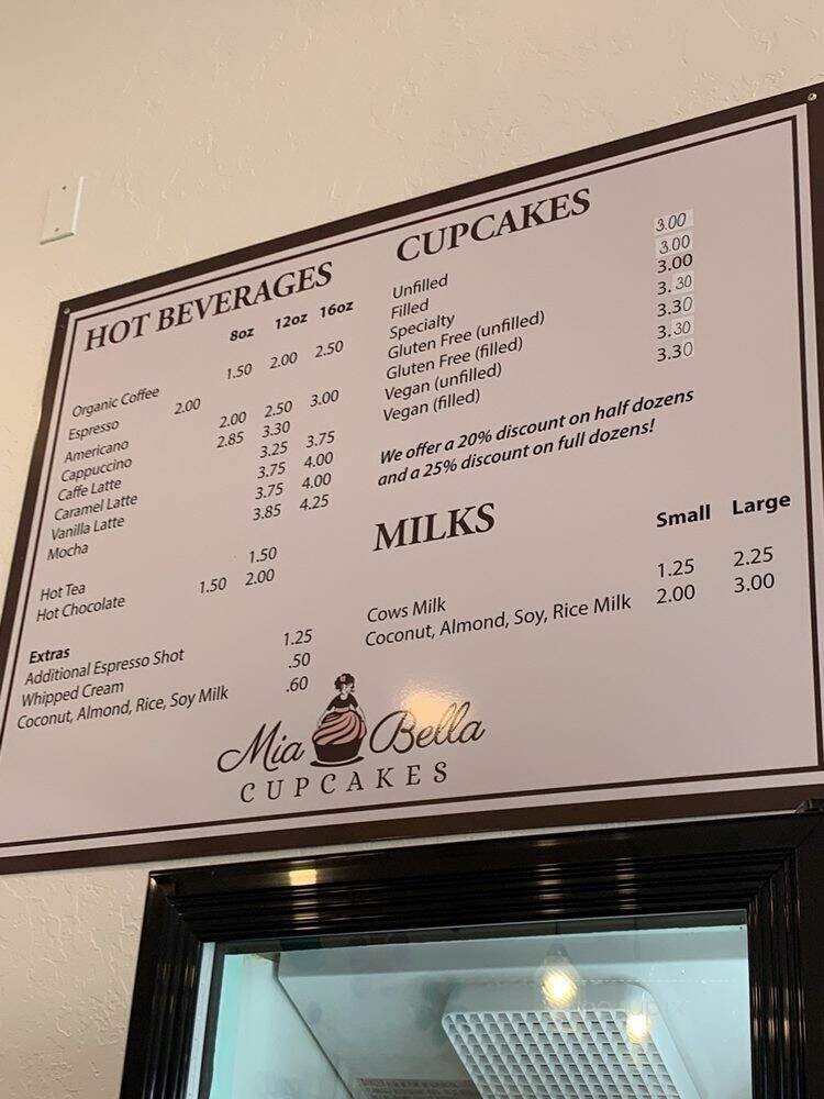 Mia Bella Cupcakes - Arcata, CA menu_pic