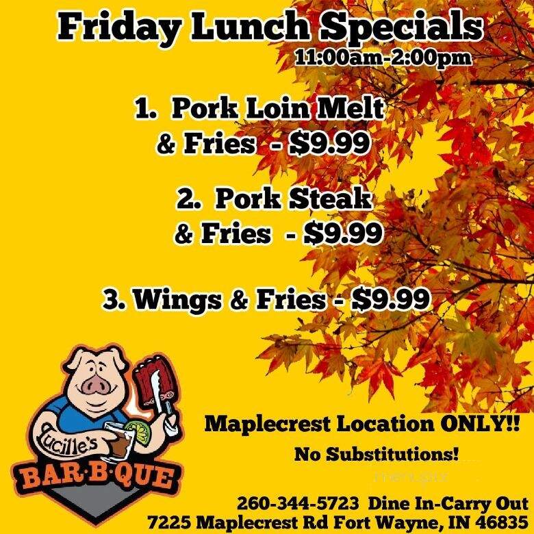 Lucille's BBQ - Fort Wayne, IN menu_pic