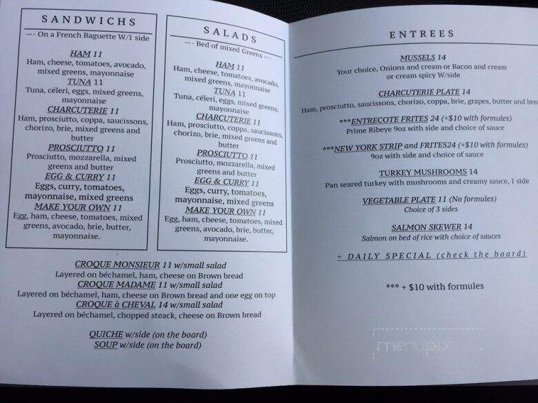 Chez Renee French Bistrot - Old Milford, OH menu_pic