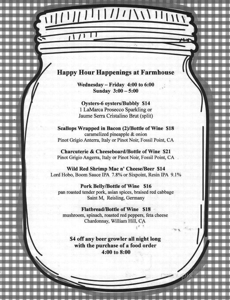 Farmhouse Restaurant - Newtown, CT menu_pic