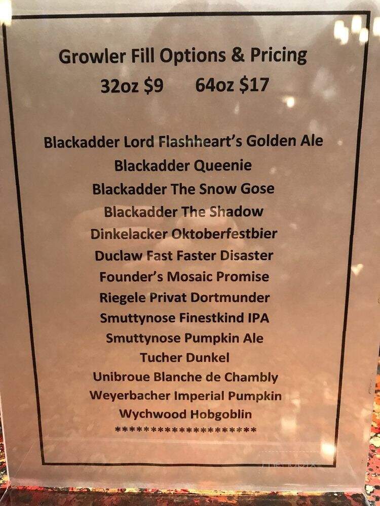 Blackadder Brewing Co - Gainesville, FL menu_pic