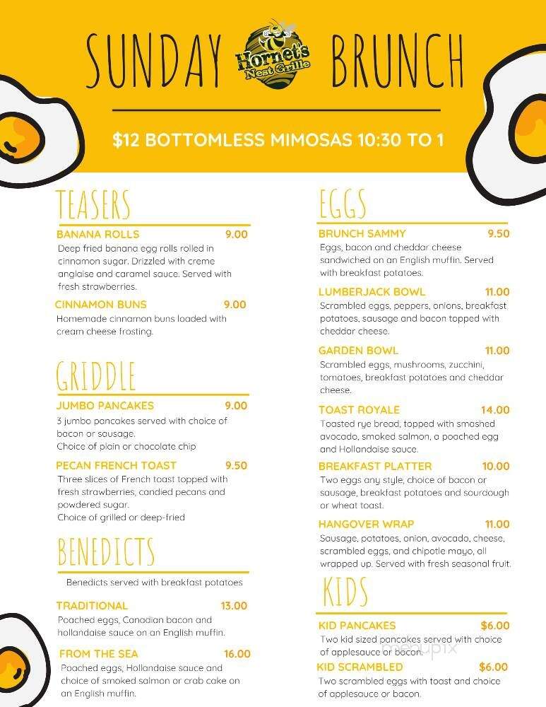 Hornet's Nest Grille - Damascus, MD menu_pic