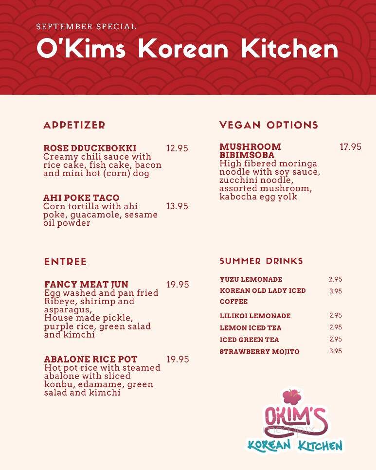 O'Kims - Honolulu, HI menu_pic