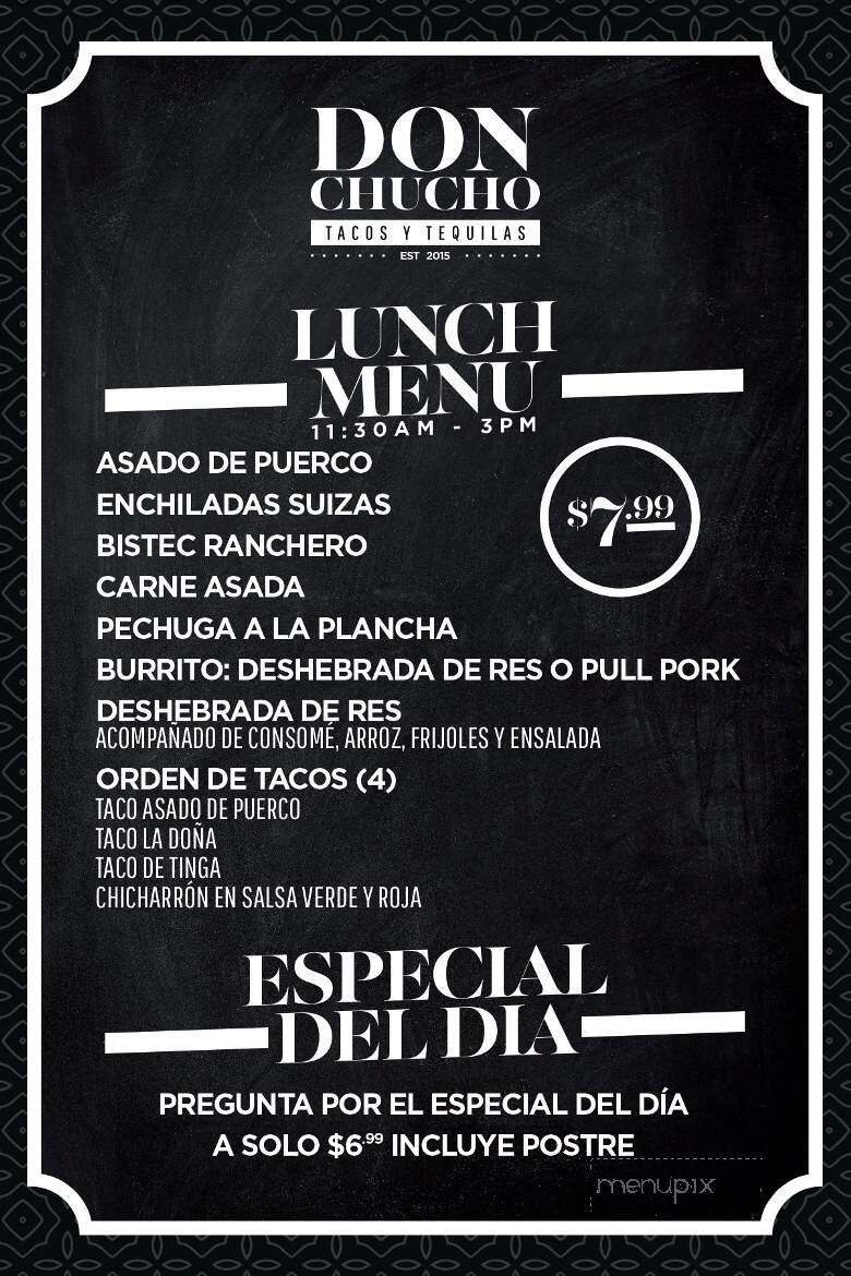 Don Chuchos Tacos y Tequilas - Brownsville, TX menu_pic