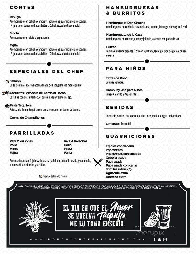 Don Chuchos Tacos y Tequilas - Brownsville, TX menu_pic