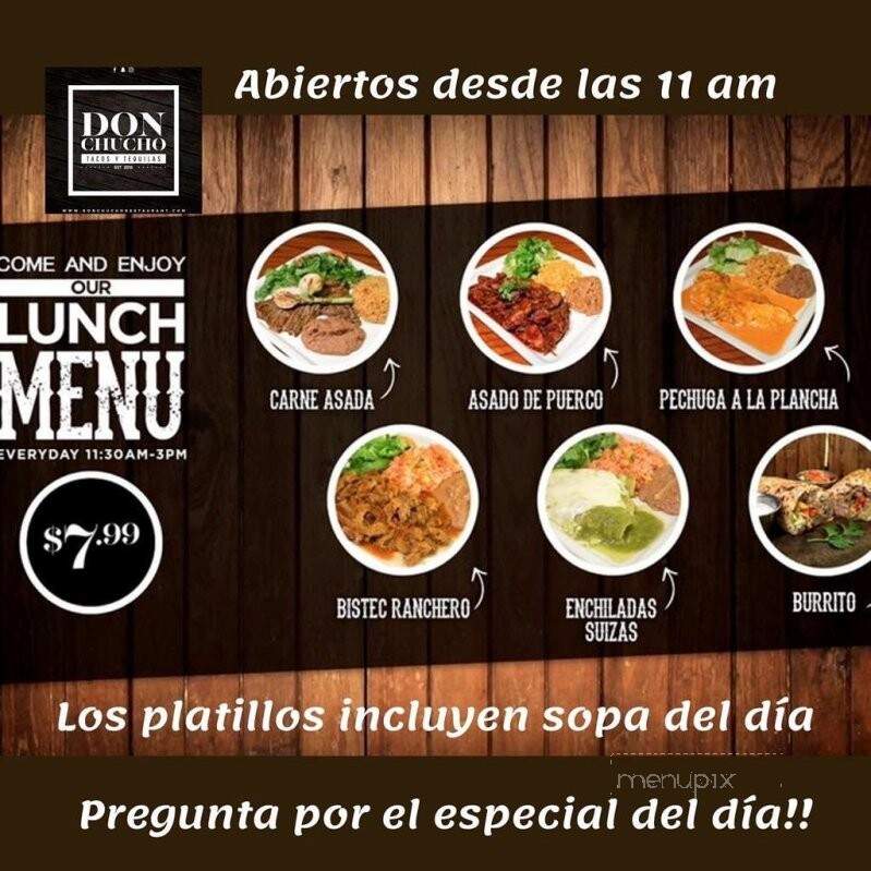 Don Chuchos Tacos y Tequilas - Brownsville, TX menu_pic