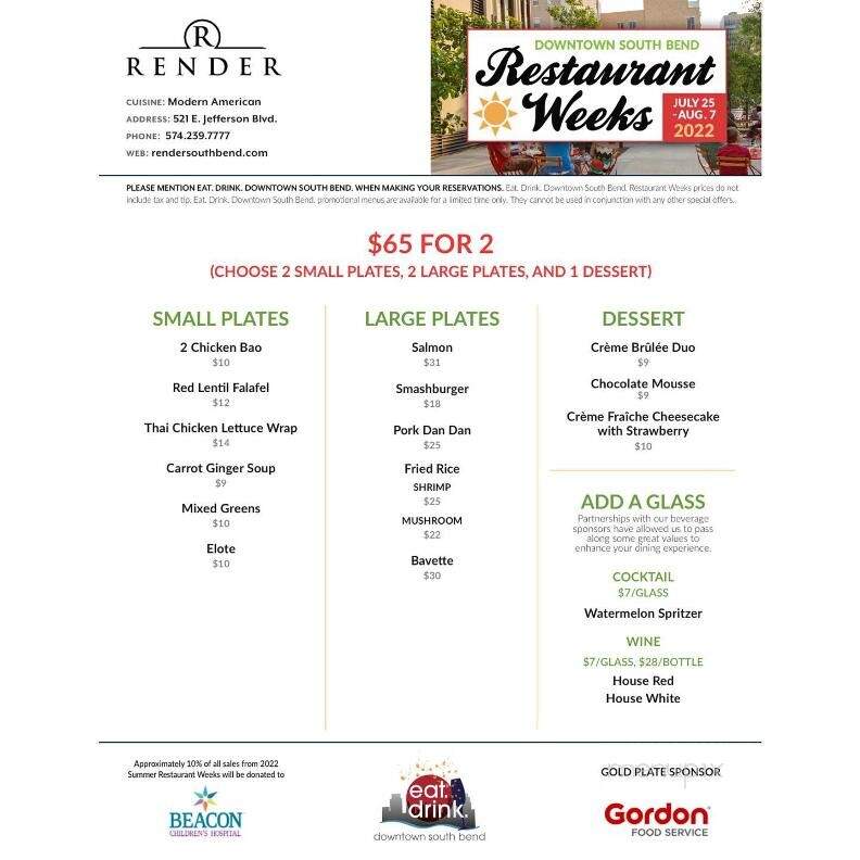 Render Kitchen & Bar - South Bend, IN menu_pic
