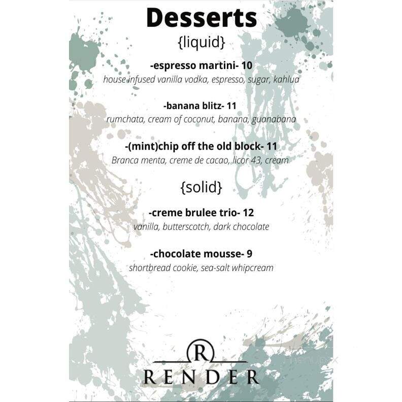 Render Kitchen & Bar - South Bend, IN menu_pic