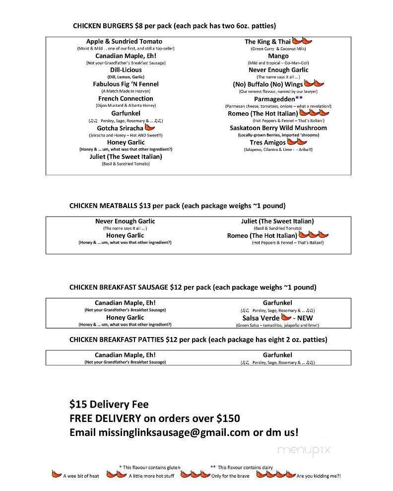 Missing Link Extraordinary Sausage - Calgary, AB menu_pic