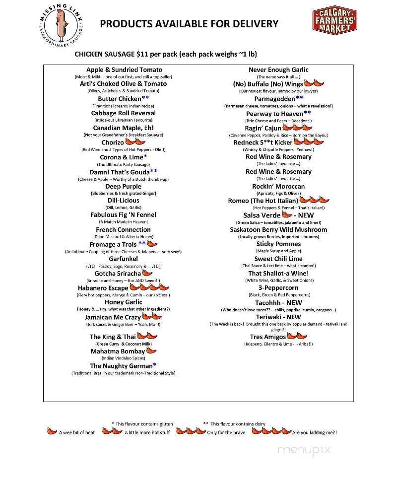 Missing Link Extraordinary Sausage - Calgary, AB menu_pic