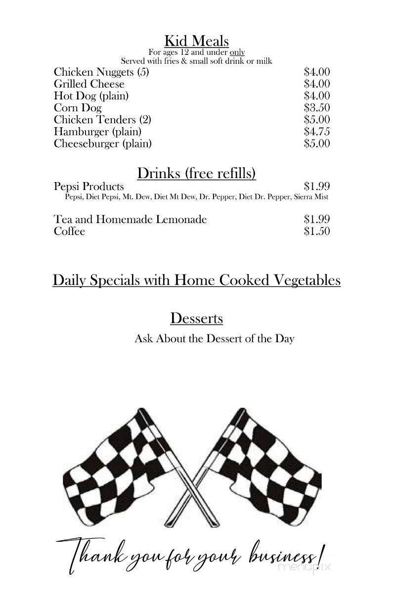 Patty's Snack Bar - Jonesville, NC menu_pic
