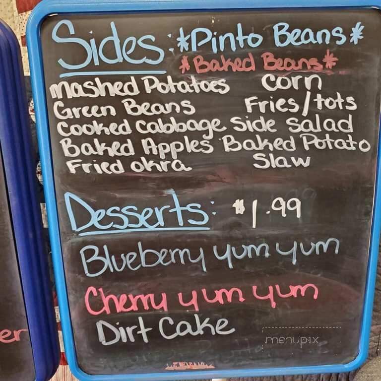 Patty's Snack Bar - Jonesville, NC menu_pic
