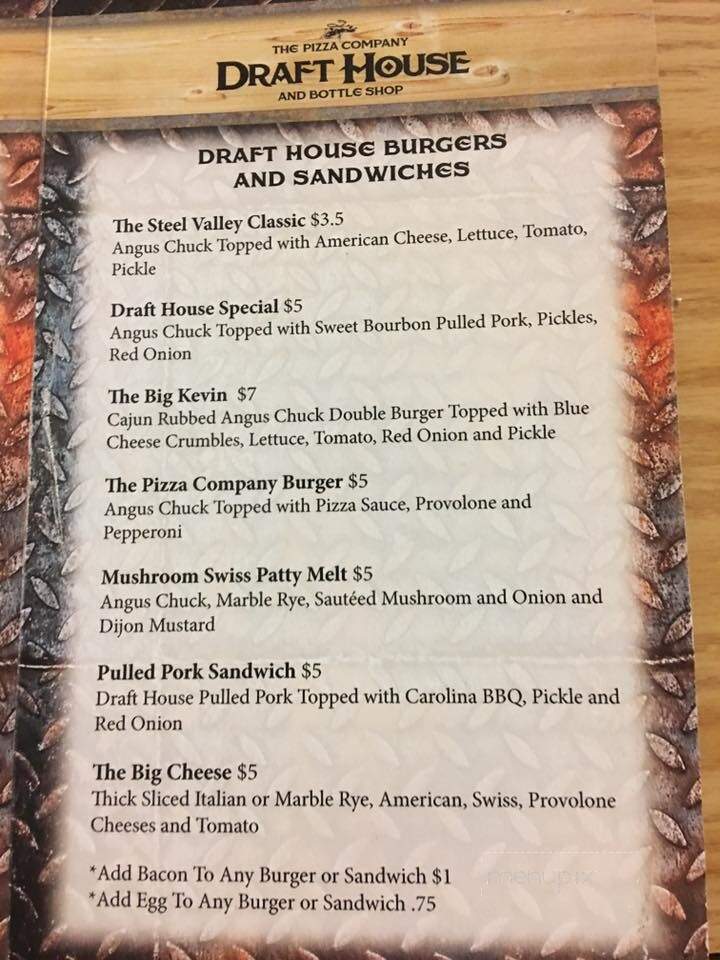 Draft House - Munhall, PA menu_pic