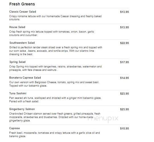 Bonaterra - Seneca, SC menu_pic