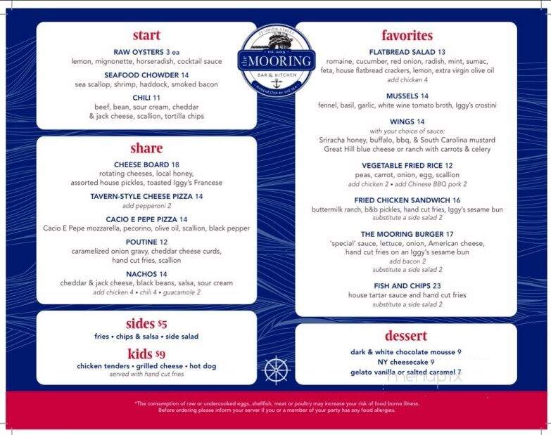 The Mooring - Manchester by the Sea, MA menu_pic