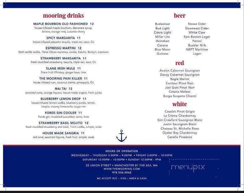 The Mooring - Manchester by the Sea, MA menu_pic
