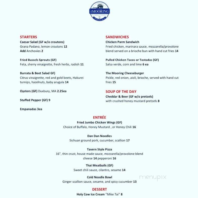 The Mooring - Manchester by the Sea, MA menu_pic