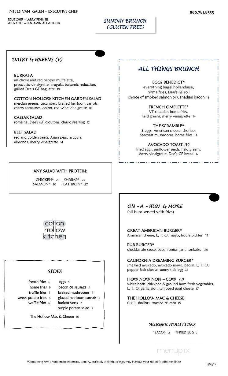 Cotton Hollow Kitchen - South Glastonbury, CT menu_pic