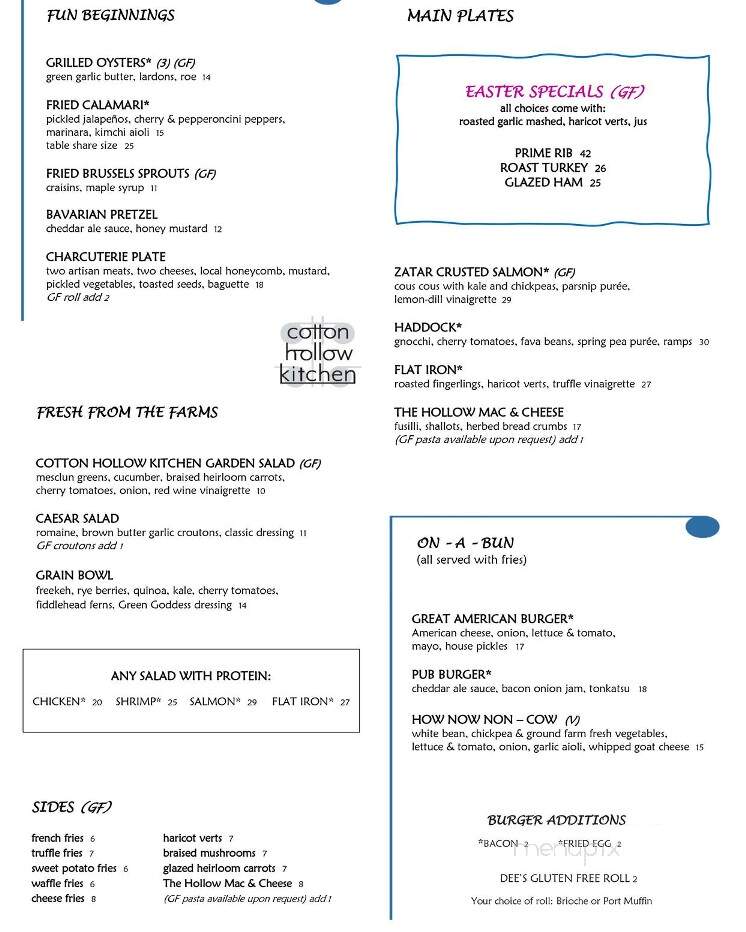 Cotton Hollow Kitchen - South Glastonbury, CT menu_pic
