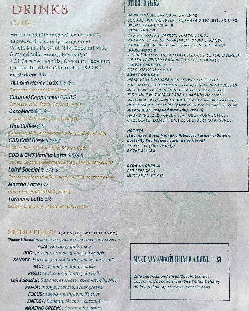 The Smoking Boar and the Coconut - Waialua, HI menu_pic