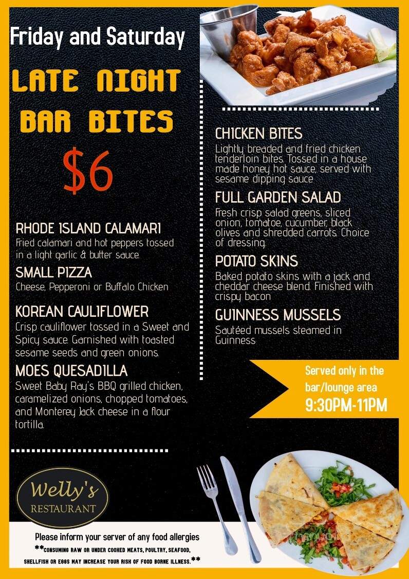 Welly's Restaurant - Hudson, MA menu_pic
