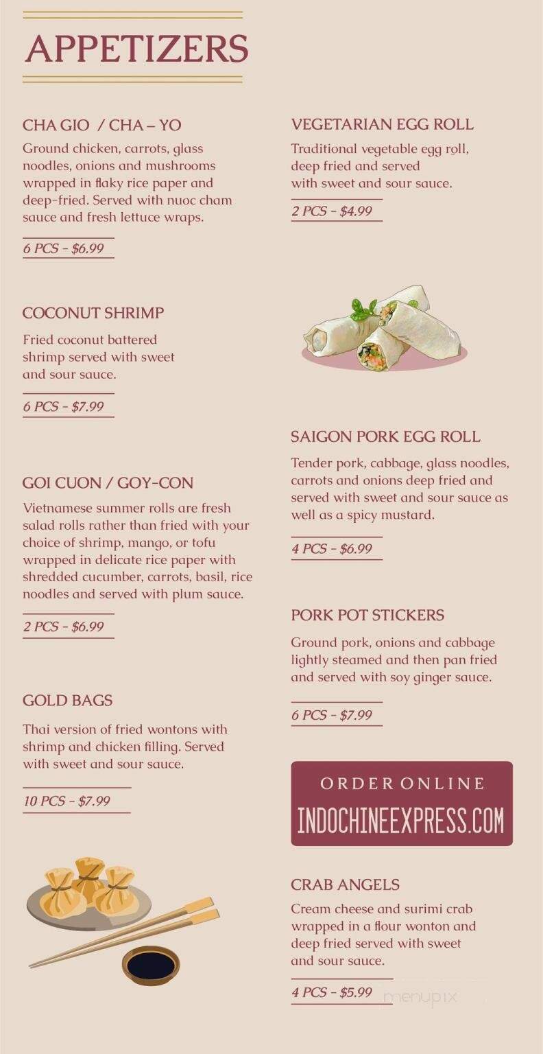 Indochine Express - Wilmington, NC menu_pic
