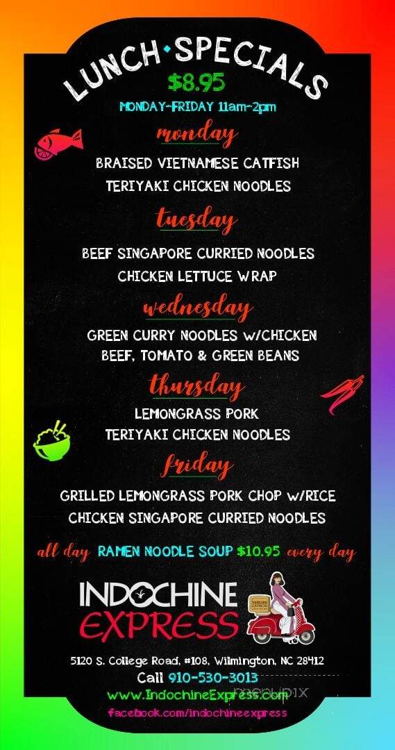 Indochine Express - Wilmington, NC menu_pic