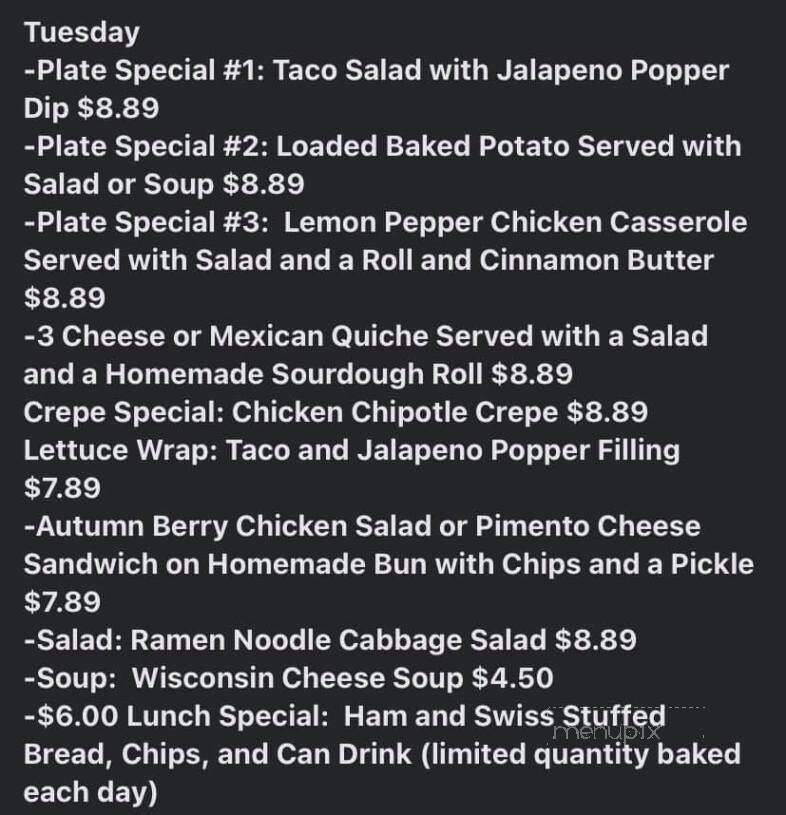Cafe Celebre - Benton, KY menu_pic